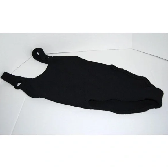 NWOT HUNZA G DOMINO RING HARDWARE ONE-PIECE SWIMSUIT BLACK WOMEN'S ONE SIZE - Picture 5 of 14